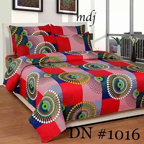 Printed Double Bedsheet with 2 Pillow Cover