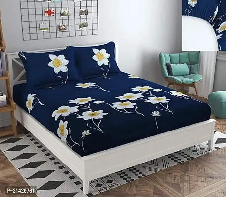 Comfortable Polycotton Printed Queen Bedsheet with Pillow Covers