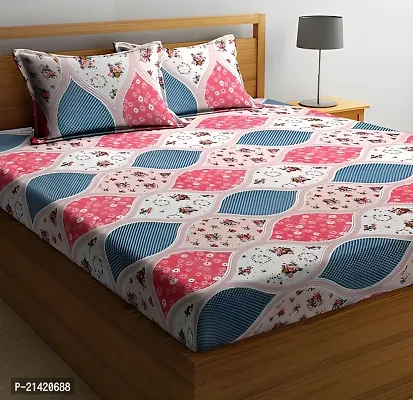 Comfortable Microfiber Printed Queen Bedsheet with Pillow Covers