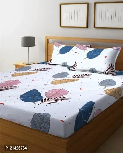 Comfortable Cotton Printed Queen Bedsheet with Pillow Covers-thumb0