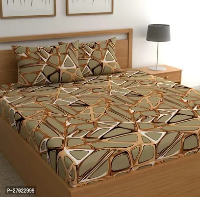Golden Flat double bedsheet With two pillow covers