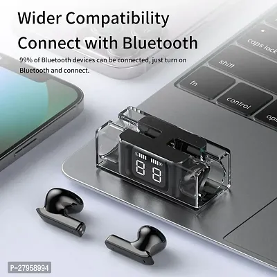 M 12 MAX   Bluetooth 5.1 Wireless Earbuds Touch Waterproof IP7X LED Digital Display Bluetooth Headset (Black, True Wireless)-thumb0
