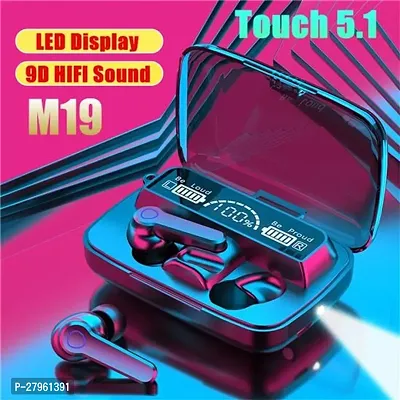 M 19 TWS   Bluetooth 5.1 Wireless Earbuds Touch Waterproof IP7X LED Digital Display Bluetooth Headset (Black, True Wireless)-thumb0
