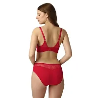 Stylish Cotton Solid Bra And Panty Set for Women-thumb1