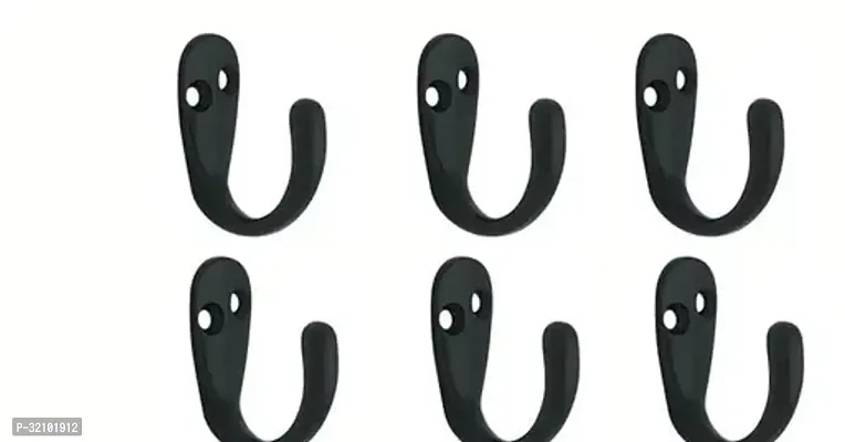 Apporx Aluminium Alloys Single Jack Jwall Hook 1 Leg Bathroom Wall Door Hooks For Hanging Keys Clothes Towel Holderaluminium Hooks Blackpack Of 6