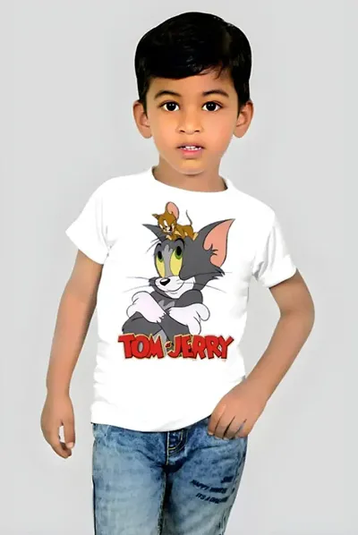 Funky Printed Cotton Blend Tees For Boys