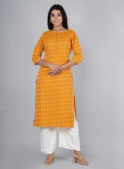 Trendy Beautiful Rayon Printed A-Line Kurti Bottom Set