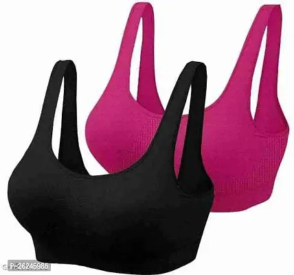 Classic Cotton Solid Bras for Women Pack of 2