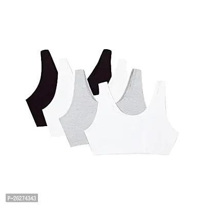 Pack Of 4 Super Support Everyday Sports Bra For Women, Non Padded, Wire free, Full Coverage(white, grey, black)-thumb0