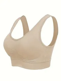 Super Support Everyday Bra For Women, Non Padded , Wire free , Full Coverage(Khaki)-thumb2