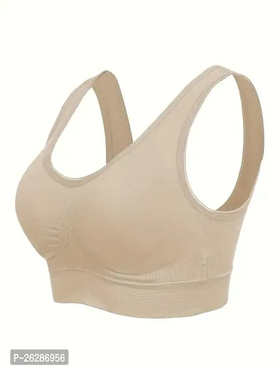 Super Support Everyday Bra For Women, Non Padded , Wire free , Full Coverage(Khaki)-thumb3