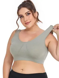 Super Support Everyday Bra For Women, Non Padded, Wire free, Full Coverage (Grey)-thumb1