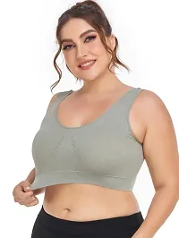 Super Support Everyday Bra For Women, Non Padded, Wire free, Full Coverage (Grey)-thumb3
