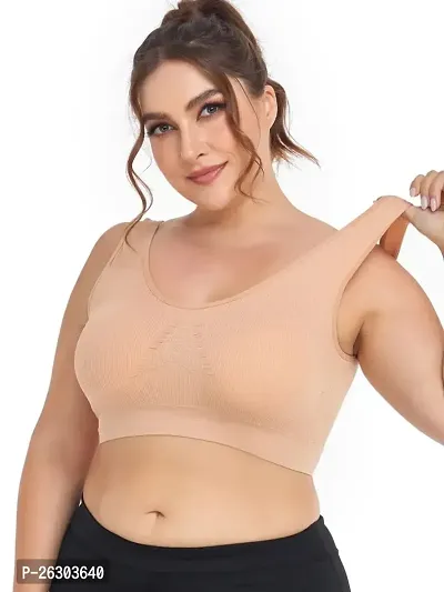 Super Support Everyday Bra For Women, Non Padded, Wire free, Full Coverage (Beige)-thumb0