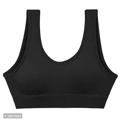 Pack Of 1 Women Cotton Non Padded Non-Wired Air Sports Bra(Black)