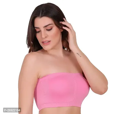 Pack 1 Women's  Wire Free, Strapless, Non-Padded Tube Bra(Pink)-thumb0