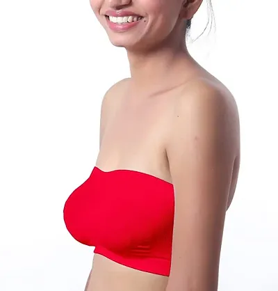 SD CREATION Women's Lightly Padded, with Removable Pads Bandeau Bra