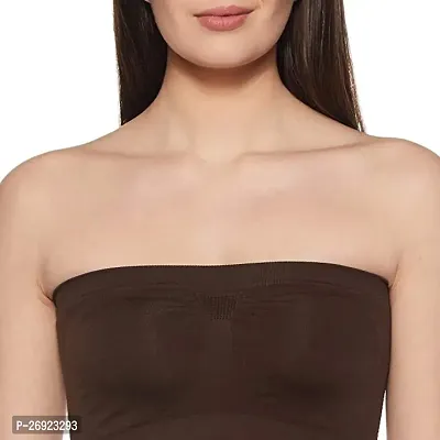 Pack Of 1 Women's Cotton Wire Free, Strapless, Non-Padded Tube Bra(Brown)