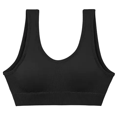 Pack Of 1 Women Non Padded Non-Wired Air Sports Bra(Black)