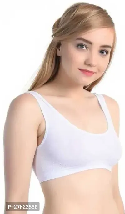 Pack Of 1 Women Cotton Non Padded Non-Wired Air Sports Bra (White)