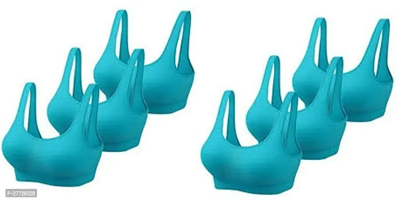 Pack Of 6 Women Cotton Non Padded Non-Wired Air Sports Bra(Blue)