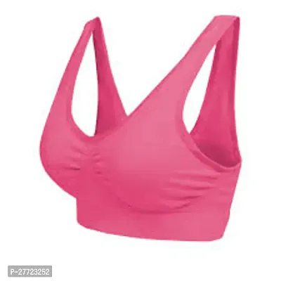 Pack Of 1 Women Cotton Non Padded Non-Wired Air Sports Bra(Pink)-thumb0