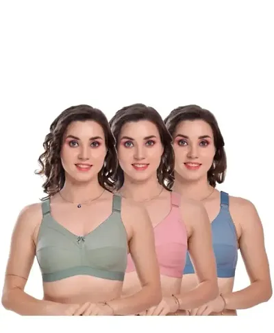 Classic Solid Bras for Women Pack of 3