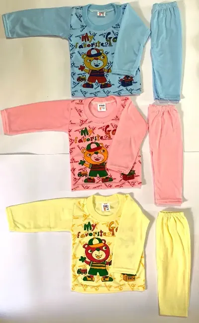 Baby Kids Full Sleeve T-shirt and Pajama Combo Pack