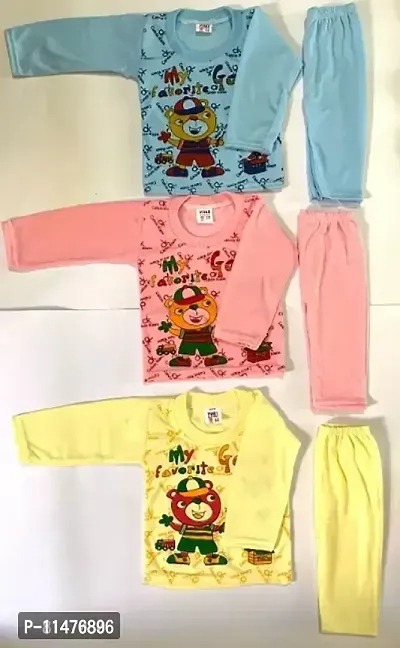 Baby Kids full sleeve t-shirt and payjama Set Combo Pack Of 3-thumb0