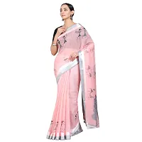 Women's Pink Cotton Blend Printed Bollywood Saree with Blouse piece-thumb2