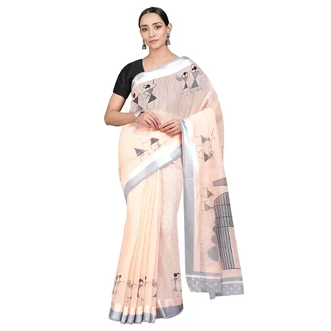 Cotton Blend Printed Bollywood Saree with Blouse piece