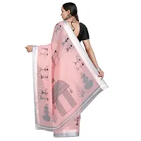 Women's Pink Cotton Blend Printed Bollywood Saree with Blouse piece-thumb1