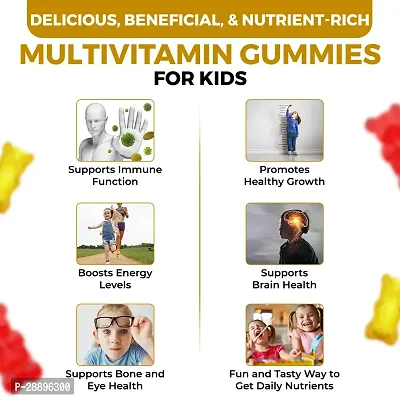 The Body Reserve's Super Kids Multivitamin Gummies Daily Essential Vitamins B C D E B12  Minerals zinc for Kids Growth-thumb3