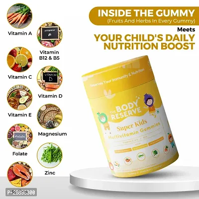 The Body Reserve's Super Kids Multivitamin Gummies Daily Essential Vitamins B C D E B12  Minerals zinc for Kids Growth-thumb5