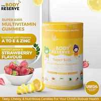 The Body Reserve's Super Kids Multivitamin Gummies | Daily Essential Vitamins B C D E B12  Minerals zinc for Kids Growth, Development, Strong Bones, Teeth  Immunity | Natural Lemon  Strawberry Flav-thumb2