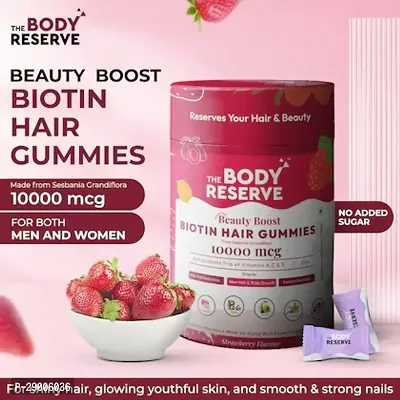 The Body Reserve Helps Beauty Boost Biotin Hair Gummies| Men  women | Biotin from Sesbania Extract 10000mcg | with Zinc, Vitamin C, A, and E, Vegan, Gluten Free, for Healthier Skin, Hair, and Nails |-thumb4