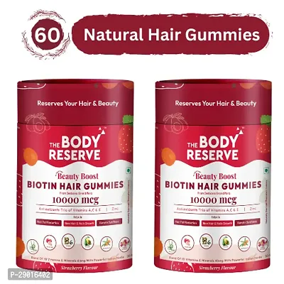 THE BODY RESERVE Biotin Hair Gummies Biotin from Sesbania for Healthier Skin , Hair, Nails Gummies pack of 2