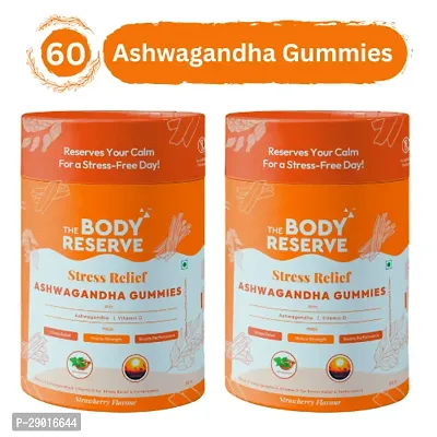 The Body Reserve Stress Relief Ashwagandha Gummies with Natural, Pure Potent Ashwagandha  Vitamin D  pack of 2