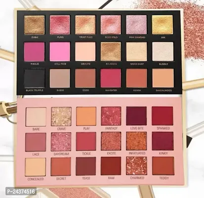 18 Colors Rose Gold Remastered Eye Shadow Palette (High Pigmentation) (Rose,Nude) Multicolor, Matte  Glitter Finish-thumb0