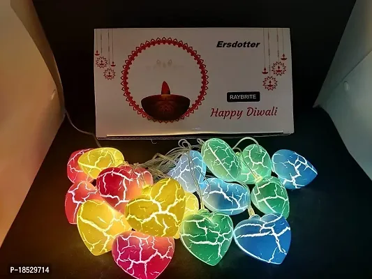 The Transparent - Diwali Special 14 LED Crack Heart Pastel String Lights for Home, Hotels, Restaurant Decoration Set of 1-thumb4