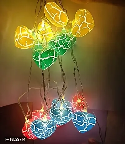 The Transparent - Diwali Special 14 LED Crack Heart Pastel String Lights for Home, Hotels, Restaurant Decoration Set of 1-thumb5