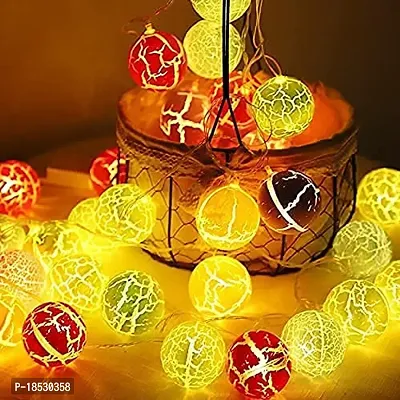 The Transparent - Diwali Special 14 LED Crack Ball Pastel String Lights for Decoration Set of 1-thumb4