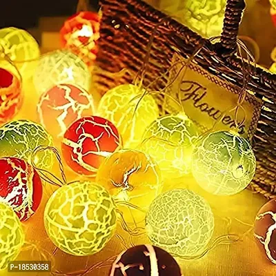 The Transparent - Diwali Special 14 LED Crack Ball Pastel String Lights for Decoration Set of 1-thumb0