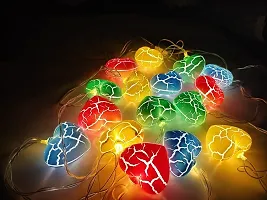 The Transparent - Diwali Special 14 LED Crack Heart Pastel String Lights for Home, Hotels, Restaurant Decoration Set of 1-thumb2