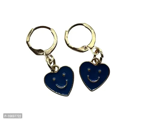Sipsa Cute Heart Earrings for Girls and Womens (Blue)