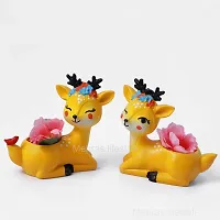 1pcs Cute Deer with Flower Succulent Planter Pots for Office House Balcony Landscape Creative Decorative Flower Pots-thumb2