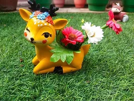THE MLS Resin Flower Planter Pots Set of 2 Elephant and Deer Planter for Home and Garden Decor-thumb1