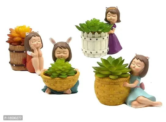 THE MLS Cute Combo Pack of 3 Basket Girls Flowerpot for Indoor Outdoor-thumb0