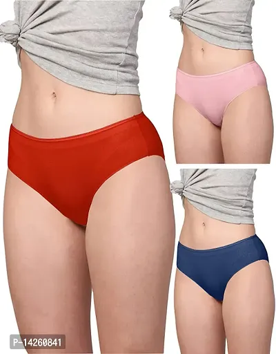 Stylish Multicoloured Cotton Solid Briefs For Women Pack Of 3-thumb0