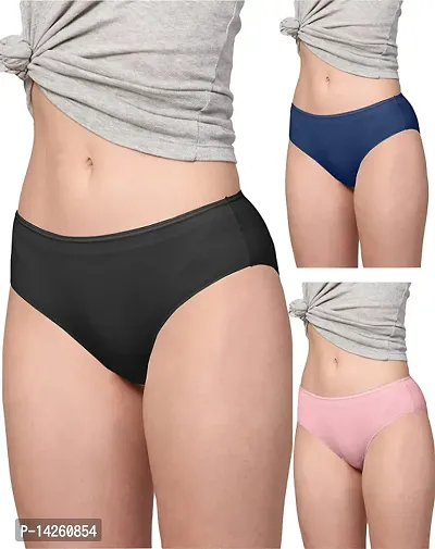 Stylish Multicoloured Cotton Solid Briefs For Women Pack Of 3-thumb0